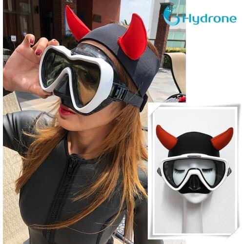 Scuba Diving Freediving Snorkel 2MM Neoprene Devil Demon Diving Mask Hairband Hood Hat Cap Hair Protection Diving Equipment