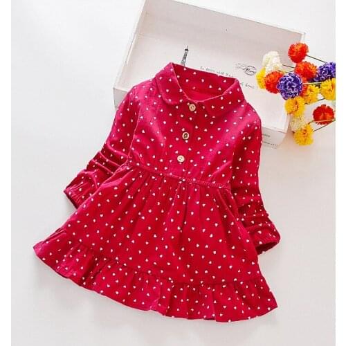 2019 Autumn Spring Cute Girl Princess Dress Long Sleeve Cotton Printing Kids Dresses for Girls Fashion Kids Girls Clothes
