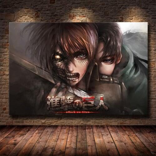 Print Home Decor Nordic Style Attack On Titan Anime Painting Wall Art Canvas Picture Watercolor Poster Modular For Living Room