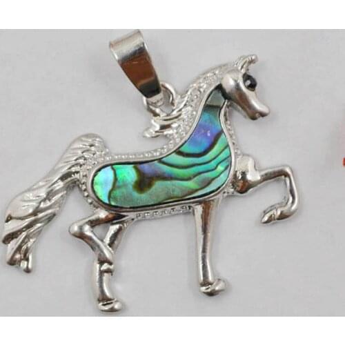 New Zealand Abalone Shell Bead Pendant Horse Jewelry S814
