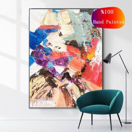 Hand-painted Abstract Oil Painting On Canvas Knife Paintings Wall art Restaurant living room Decor Entrance Decoration painting