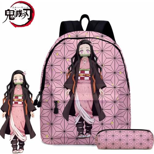 Demon Slayer Kimetsu No Yaiba Backpack Cosplay Nezuko Schoolgirl Schoolbag Anime Backpack School Bags Travel Bag Gifts