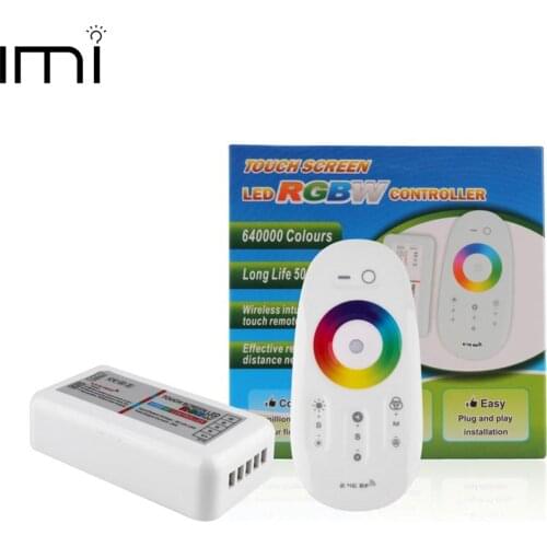 Touch Screen LED RF 2.4G RGB RGBW Controller Led Strip Wireless RF Remote Control With Remote Wall Holder for LED Strip 5050
