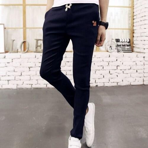 Top quality 2021 Fashion Elastic Waist Drawstring black pencil pants men Casual joggers pantalon homme hip hop teenager trousers