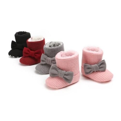 FOCUSNORM Winter Toddler Baby Boy Girl Crib Shoes Cotton Warm Snow Boots Infant Soft Sole Slipper Crib Shoes