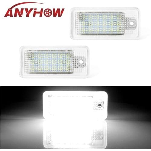 1pair white LED Number License Plate Lamp Light 3W 18Led Bulb Number Plate for Audi A3 8P A4 S4 RS4 B6 B7 Q7 A6 S6 C6 A8 S8