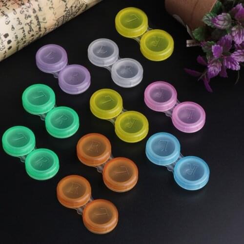 10 Pcs/set contact lens L+R cases Storage Holder Soaking Container Travel Accessaries Random delivery Jy28 20 Dropship