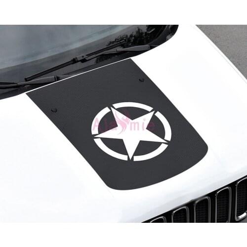 2016-2018 Carbon Fiber Color Car Hood Film Army Star Car Sticker Protector Styling For Jeep Renegade Accessories