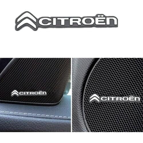 3D Car Styling Sticker Aluminum Emblem interior Speaker audio Badge for Citroen C4 C5 C3 Berlingo C2 C1 Saxo Xsara
