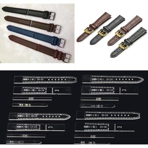 4pcs Leather Craft Clear Acrylic Watch Strap Band Stencil Template