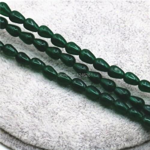 4x6 6x8 8x10 8x12 10x15mm Ornaments Green Malay Chalcedony Loose Beads Natural Stone Crafts DIY 15inch Jewelry Making Wholesale