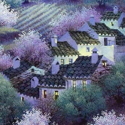 Handmade 5D Diy Diamond Embroidery Full Round/Square Town Scenic Pattern Diamond Painting Cross Stitch Diamond Mosaic Wall Decor