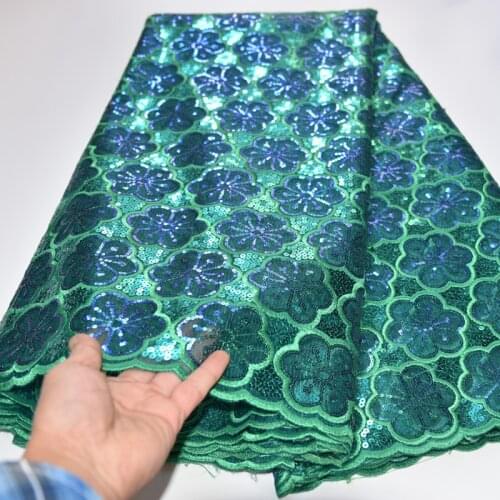 8 colors (5yards/pc) newest green African French net lace fabric with sequins embroidery beautiful Nigerian party lace FLP209