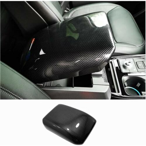 Car accessories Carbon fiber look Central armrest storage box Cover Trim For Ford Explorer 2020