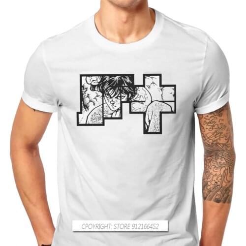 White Hipster TShirts Grappler Baki Hanma Yujiro Dou Manga Male Style Fabric Tops T Shirt O Neck Big Size