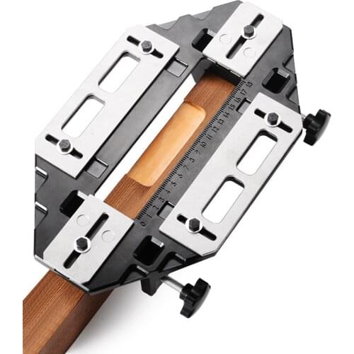 Woodworking Slotting Locator W Router Bit Aluminum Alloy Hinge Slot Hole Positioning Lock Guide Plate Slotting Opener Jig Holder