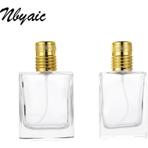 Nbyaic new metal lid 30ML50ML perfume sub-bottling lotion spray bottle high-quality transparent glass empty bottle 1pcs