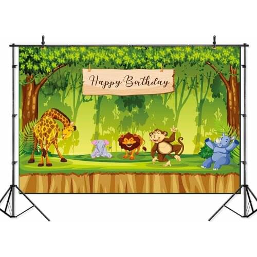 Seekpro Photography Background wonderland cartoon animals Happy birthday new born party baby shower Backdrop Photo Photocall