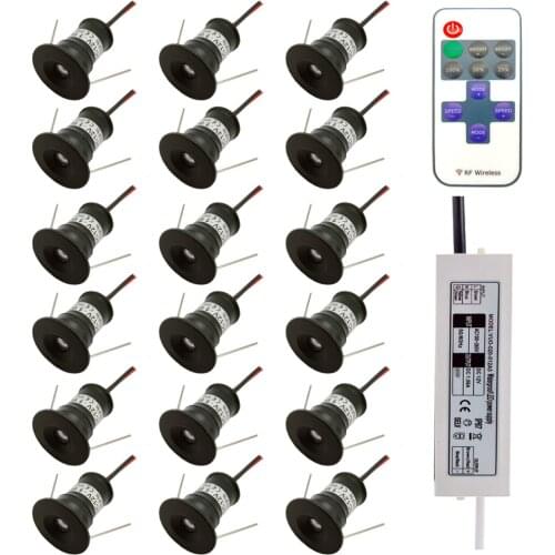 IP65 1W Mini LED Downlight Ceiling Spotlight Recessed Dimmable Spot Light with Remote Control for Showcase Cabinet Stair Canopy