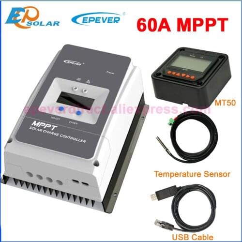 EPEVER 60A MPPT Solar Charge Controller Regulator for 12V 24V 36V 48V DC max PV Voc 150v 200v input Tracer6415AN Tracer6420AN