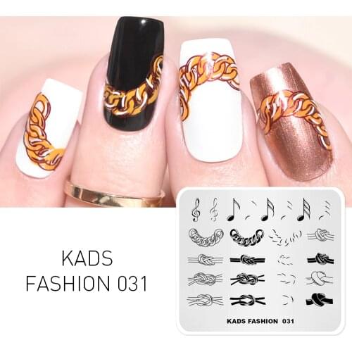 KADS FASHION 031 Chain & note design nail stamping plates nail printing manicure art template stamping nail art stencils
