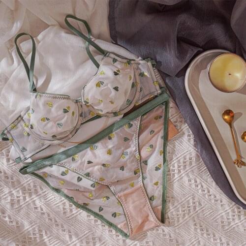 Lingerie girls ultra-thin underwear soft memory steel ring sexy non-protruding side gathers bra and underpants set plus size