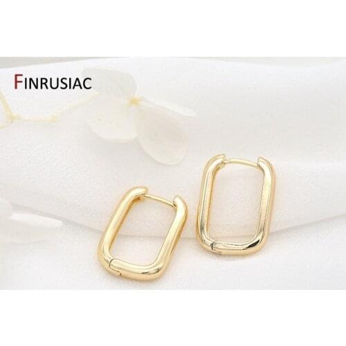 2021 New Popular Square Shape Hoop Earrings For Women, High Quality Copper Metal Plated Gold Earrings Jewelry Accessory