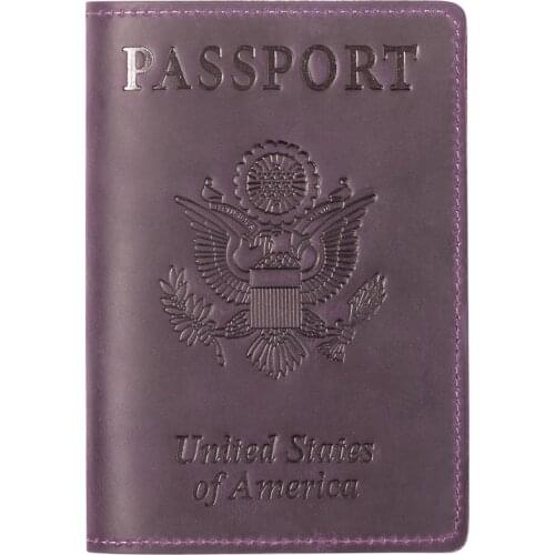 Genuine Leather US Passport Cover Vintage Cow Leather Passport Holder Case For Men & Women Travel Wallet Leather Passport Gift