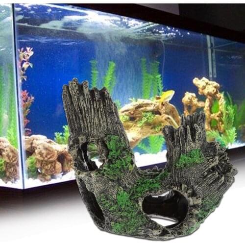 Fish Tank Resin Craftwork Ornaments Aquarium Decoration Crystal Shrimp Shelter Breeding House Tree Roots And Woods