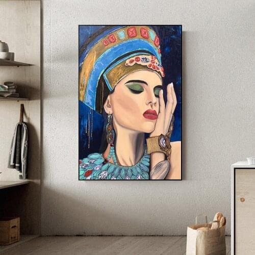 Modern Abstract A Charming Woman Portrait Posters and Prints Canvas Paintings Wall Art Pictures for Living Room Decor No Frame