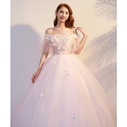 Swan theme embroidery light pale pink court medieval dress renaissance Gown queen Victorian /Marie/ Belle Ball/ball gown