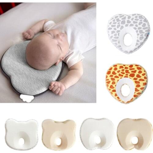 Infant Anti Roll Toddler cute Pillow Shape Toddler Sleeping Positioner Cushion Flat Head Protect Newborn Almohadas Baby Bedding