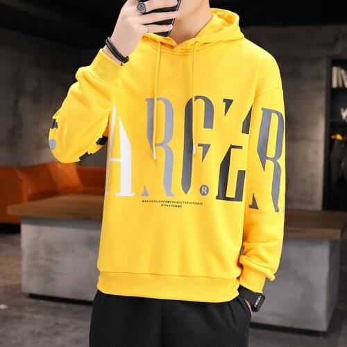 Sweater mens Hoodie loose 2021 new spring and autumn Korean fashion brand long sleeve Pullover T-shirt hooded mens wear