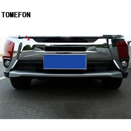 TOMEFON 1Pcs For Mitsubishi Outlander 2016 2017 2018 ABS Chrome Front Head Grill Grille Bottom Decoration Strip Auto Accessories