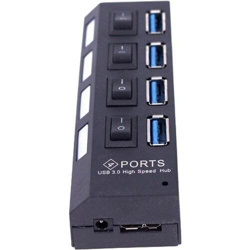 USB 3.0 HUB 4-port USB Hub, High-speed Splitter with Independent Switch One-to-four Splitter, Support Mobile Hard Disk, Notebook