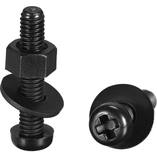 Uxcell Nylon Screw Nut Washer Assortment Kit, M4x20mm Round Head Machine Screw Bolt Nuts Flat Washers Black 20 Set