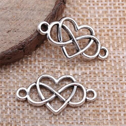 WYSIWYG 20pcs 13x25mm Infinity Love Connector Charms For Jewelry Making 2 Colors Jewelry Accessories