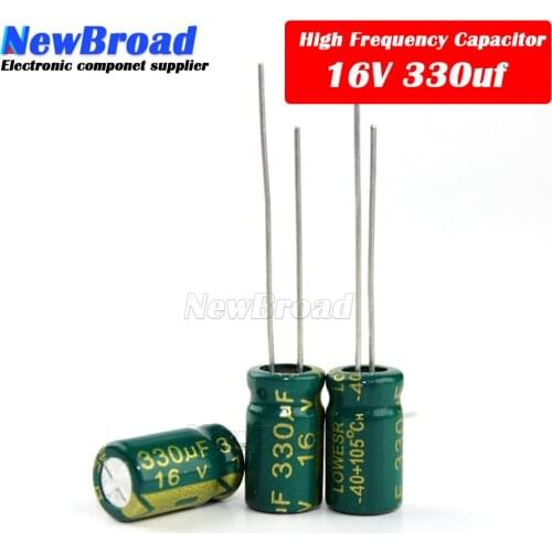 10PCS Aluminum electrolytic capacitor 330UF 16V 25V 35V 50V 63V 80V 100V 250V high frequency low resistance long life 330UF