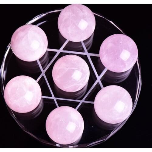 10Cm Natural White Crystal Seven-Star Array Pink Crystal Amethyst Colorful Crystal Ball Ornaments Seven-Star Array Ornaments