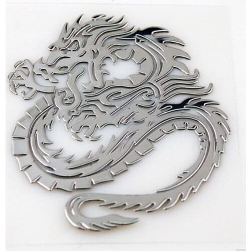 3D Dragon Sticker Car Trunk Nickel Alloy Badge Emblem Accessories Adhesive Car Styling Badge Stickers