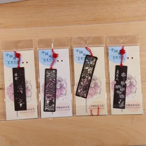 4pcs/lot Chinese Classical Style Metal Bookmark Vintage Book Marks