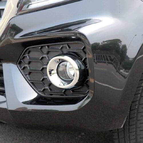 ABS Chrome Front Fog Light Cover Foglight Lamp Stickers for Great Wall Pickup Wingle 7 Accessories 2018 2019 2020 2021