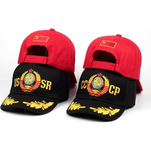 Unisex CCCP / USSR National Emblem Baseball Cap Cotton Snapback Caps Adjustable Sun Hat Outdoor Visor Hats High Quality