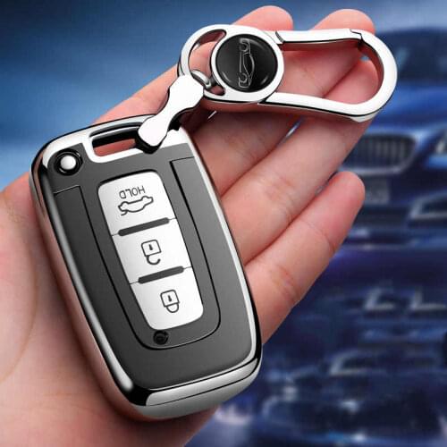 TPU Keychain Pouch For Kia Sportage K2 K5 Sorento Sportage R Soul Cadenza Leather Key Case 3 Button Leather Car Key