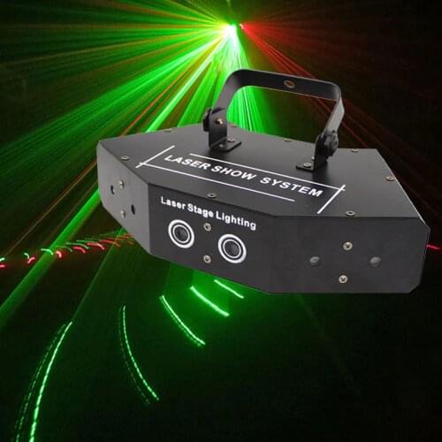 DMX 512 Fan-shaped Six-eye Scanning RGB Laser Light For DJ Disco Club Stage Event Show Party Effect Light With Sound Control