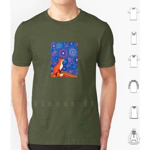 Star Gazing Fox T Shirt DIY Cotton Big Size 6xl Fox Fox Art Totem Animal Medicine Animal Woodland Creature Symbol Symbolism