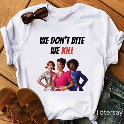 Why Women Kill T Shirt We Don't Bite We Kill Vern Alma Rita T-Shirt Women Clothes Female Clothing Vintage Streetwear 90s Tops