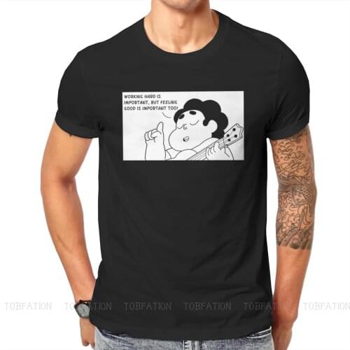 Steven Universe American Animated Crystal Gems TShirt for Men Working Hard Is Important Humor Leisure Sweatshirts T Shirt