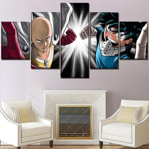 Canvas HD Print Painting Wall Artwork 5 Pieces One Punch Man Animation Poster Modern Home Decor Modular Picture For Living Room