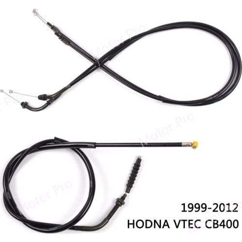 Throttle and Clutch Cable Kits For Honda CB400 VTEC 1999 - 2012 Stainless Wire Rubber Motorcycle Accessories CB 400 V-tec Yellow